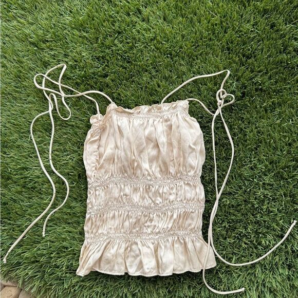 Reformation Viviana Cream Camisole Sz XS 100% Silk Top - Picture 2 of 3